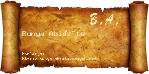 Bunya Abiáta névjegykártya